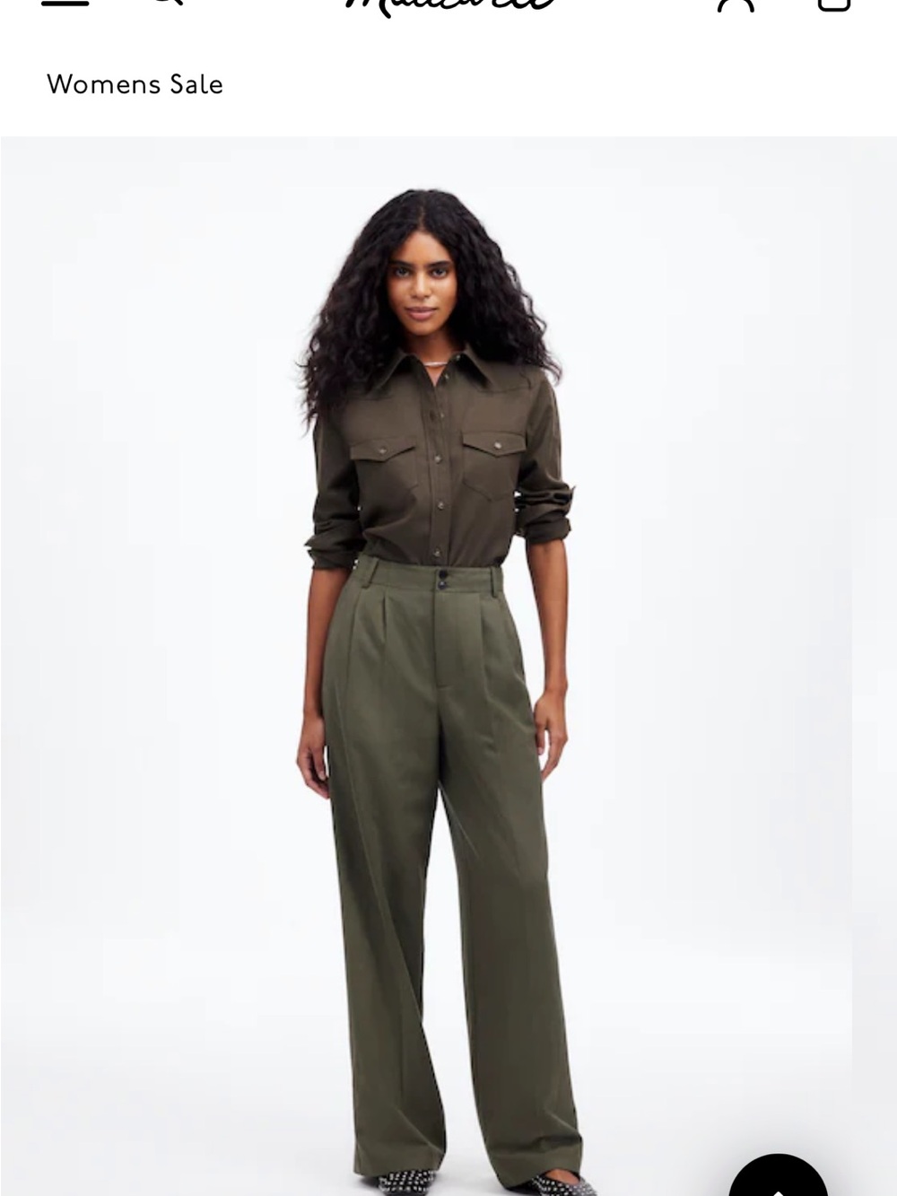 Madewell Harlow pants in drapey twill size 4 faded ivy